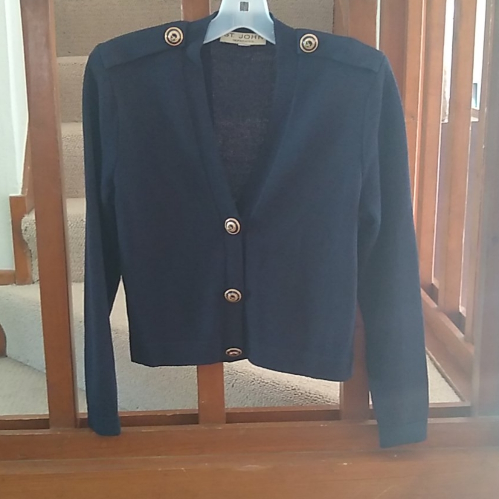 St John Knit Navy Sweater SZ S.